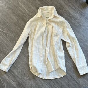 Abercrombie oversizes cream long sleeve shirt - new with tags - size XXS